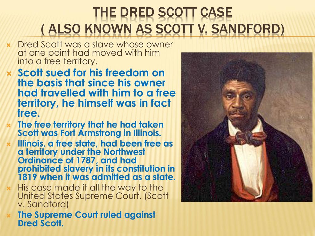 what were the three statements made by the supreme court in the dred scott decision of 1857